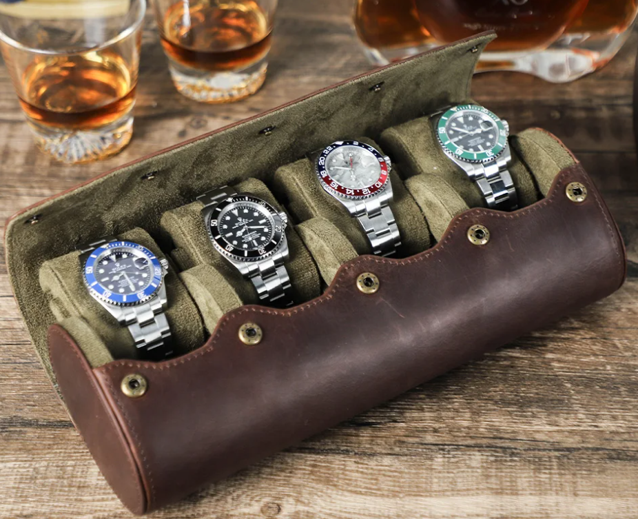 Étui de Voyage - Cuir Tradition™ - 4 montres